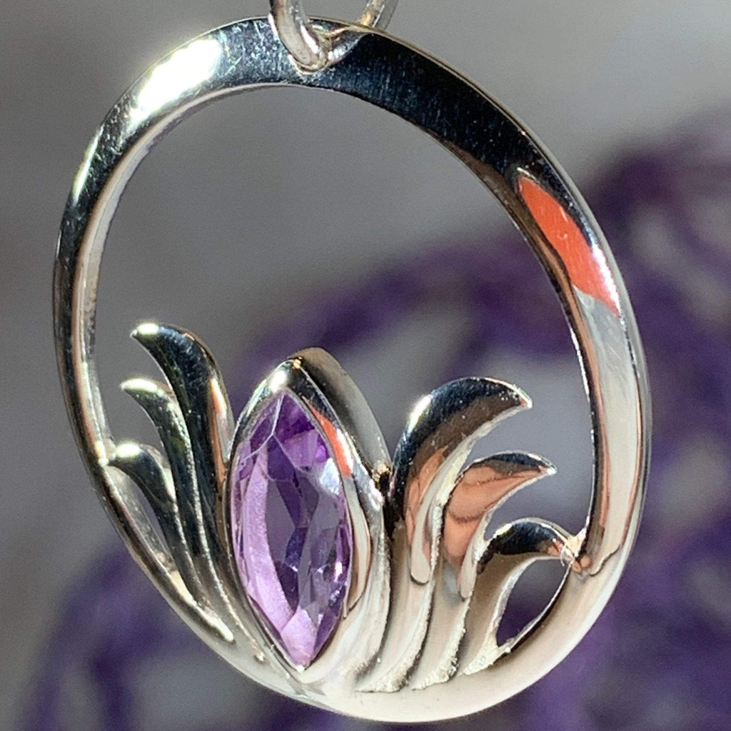 Lotus Amethyst Necklace