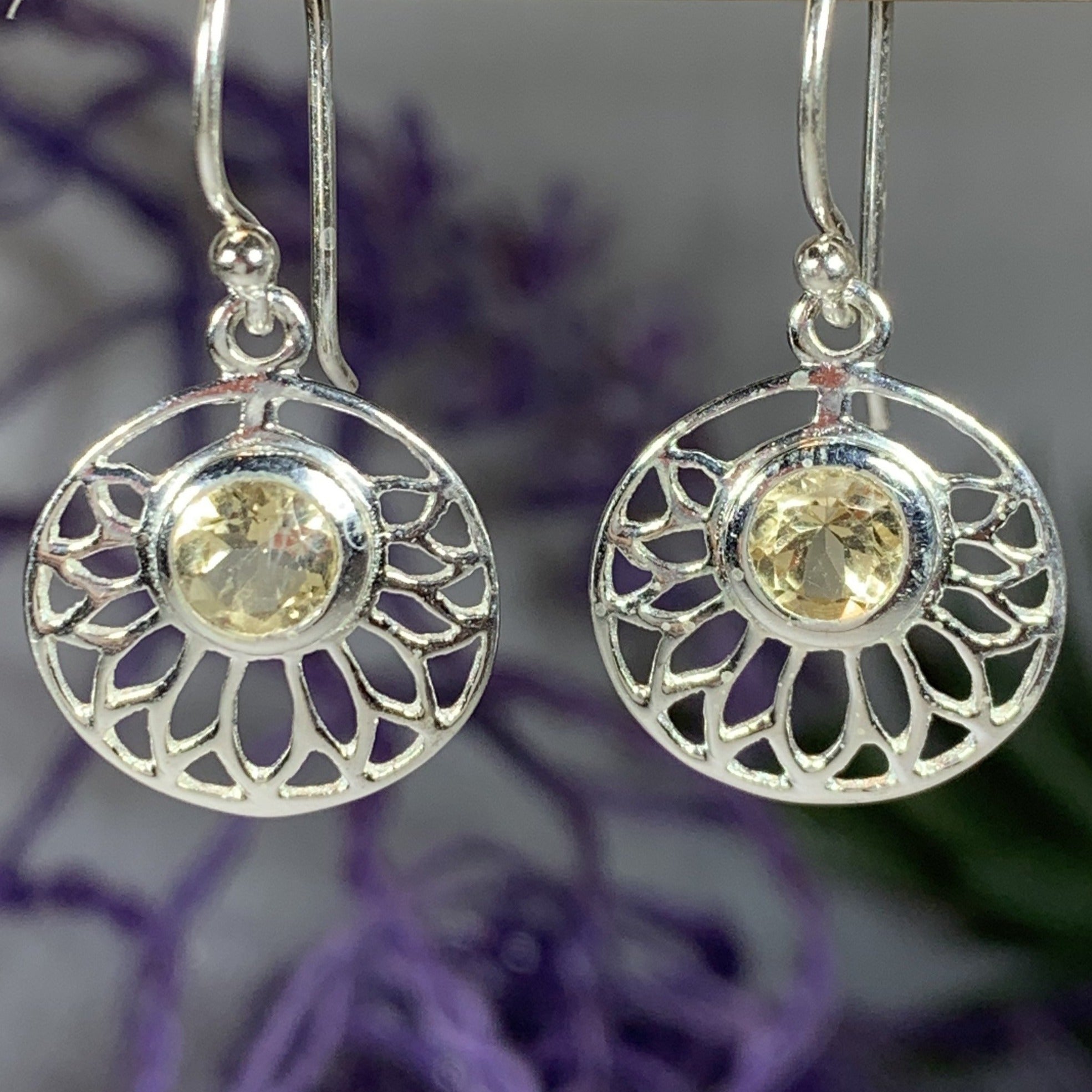 Celtic Lotus Flower Earrings