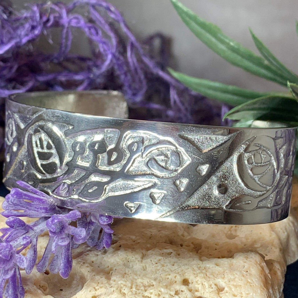 Celtic Mackintosh Flower Cuff Bracelet