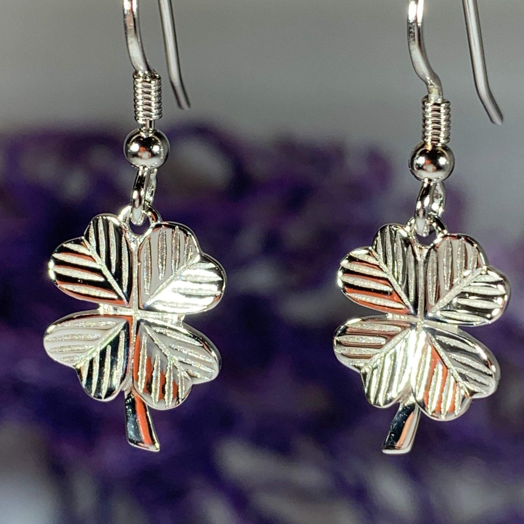 Wee Shamrock Silver Earrings