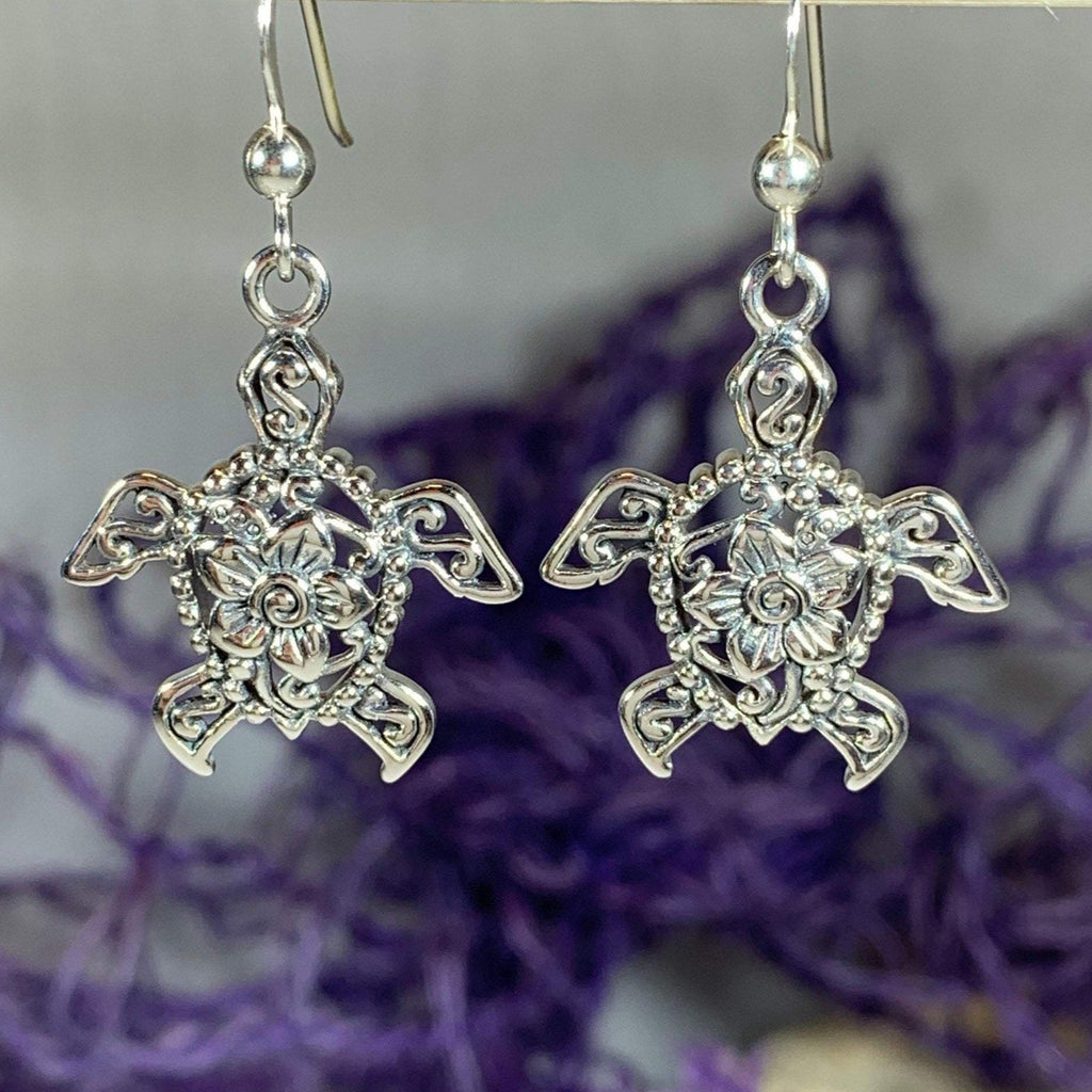 Blooming Turtle Earrings