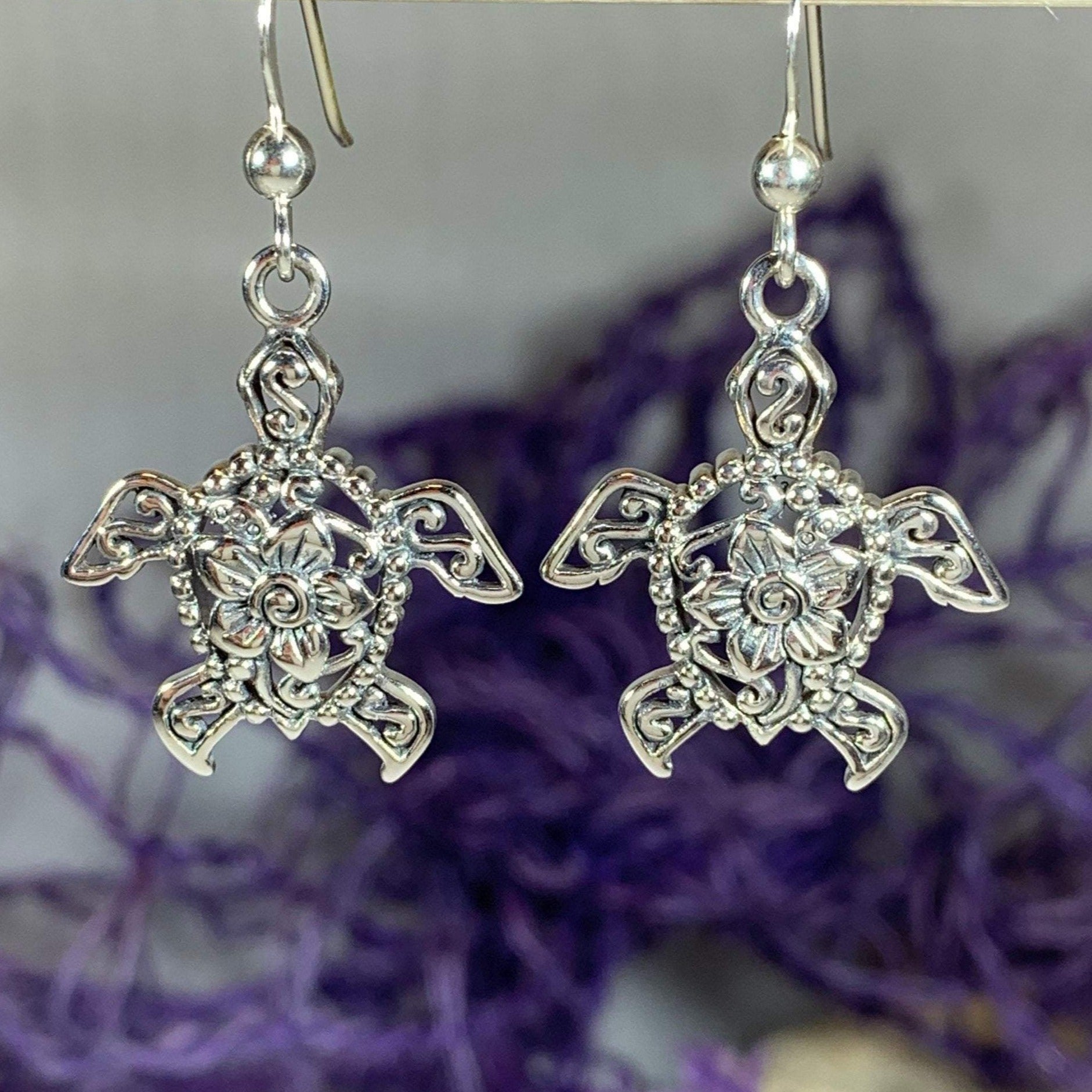 Blooming Turtle Earrings