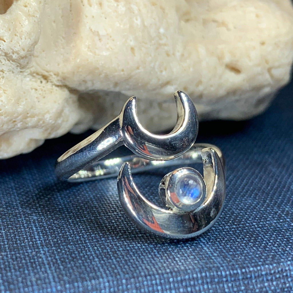 Double Crescent Moon Ring