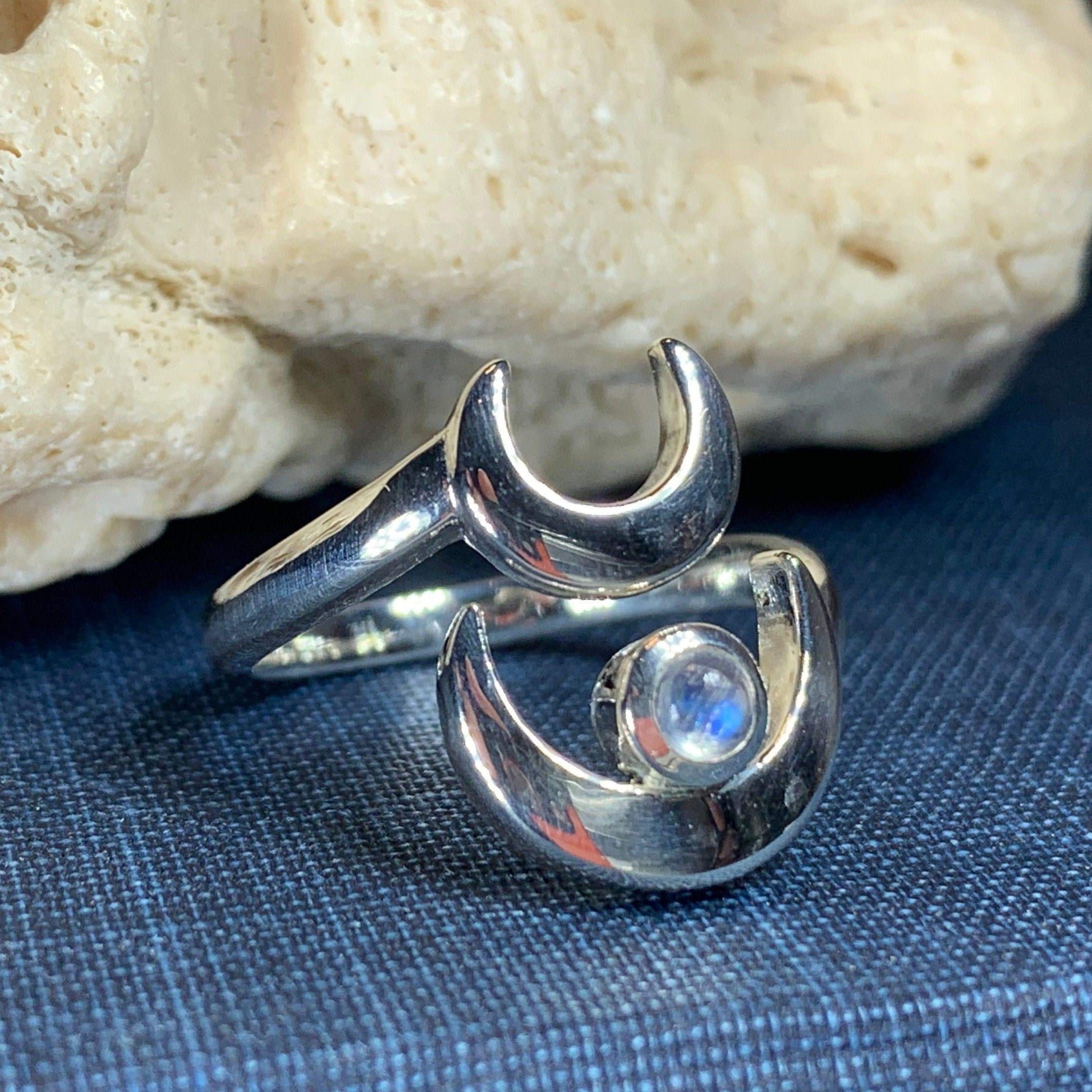 Double Crescent Moon Ring