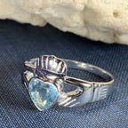 Blue Topaz Claddagh Ring