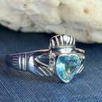 Blue Topaz Claddagh Ring