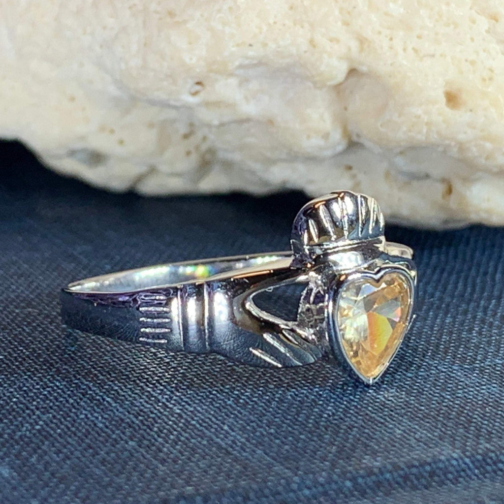 Champagne Diamond Claddagh Ring