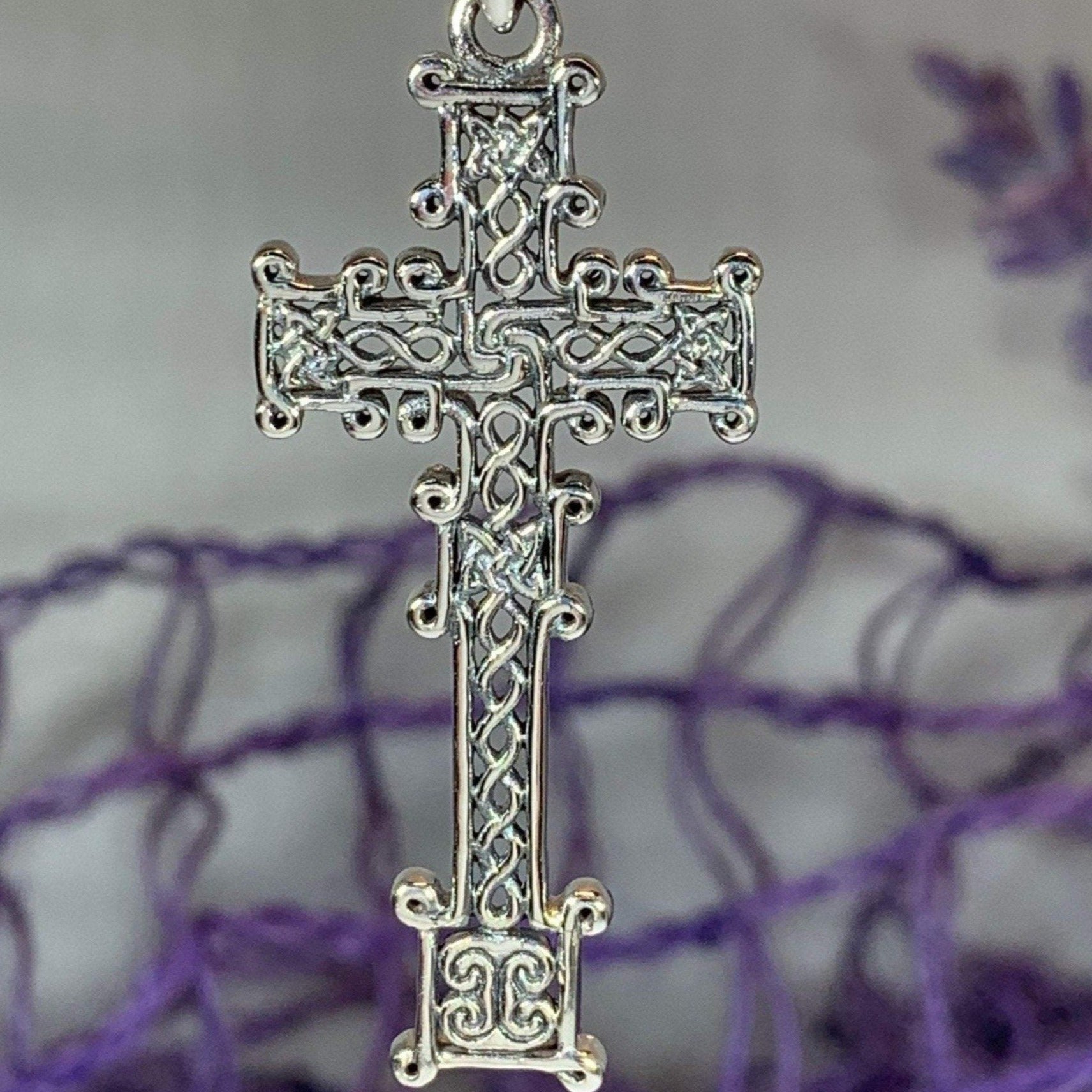 Scottish Skinnet Cross Necklace