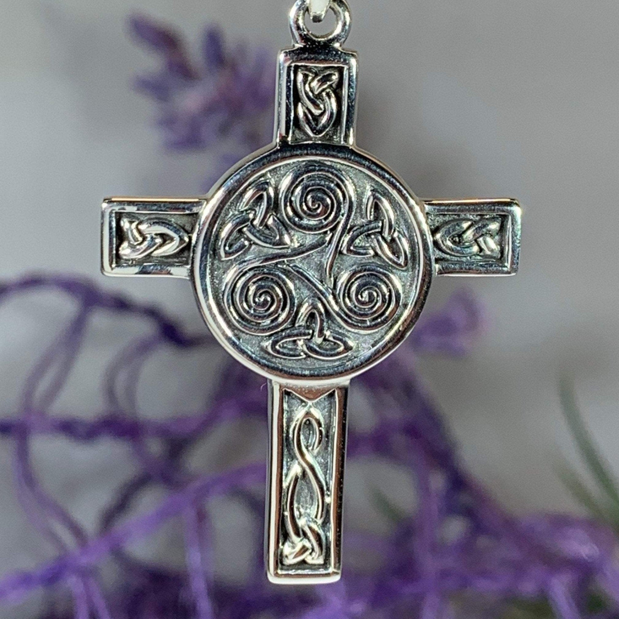 Triskel Celtic Cross Necklace