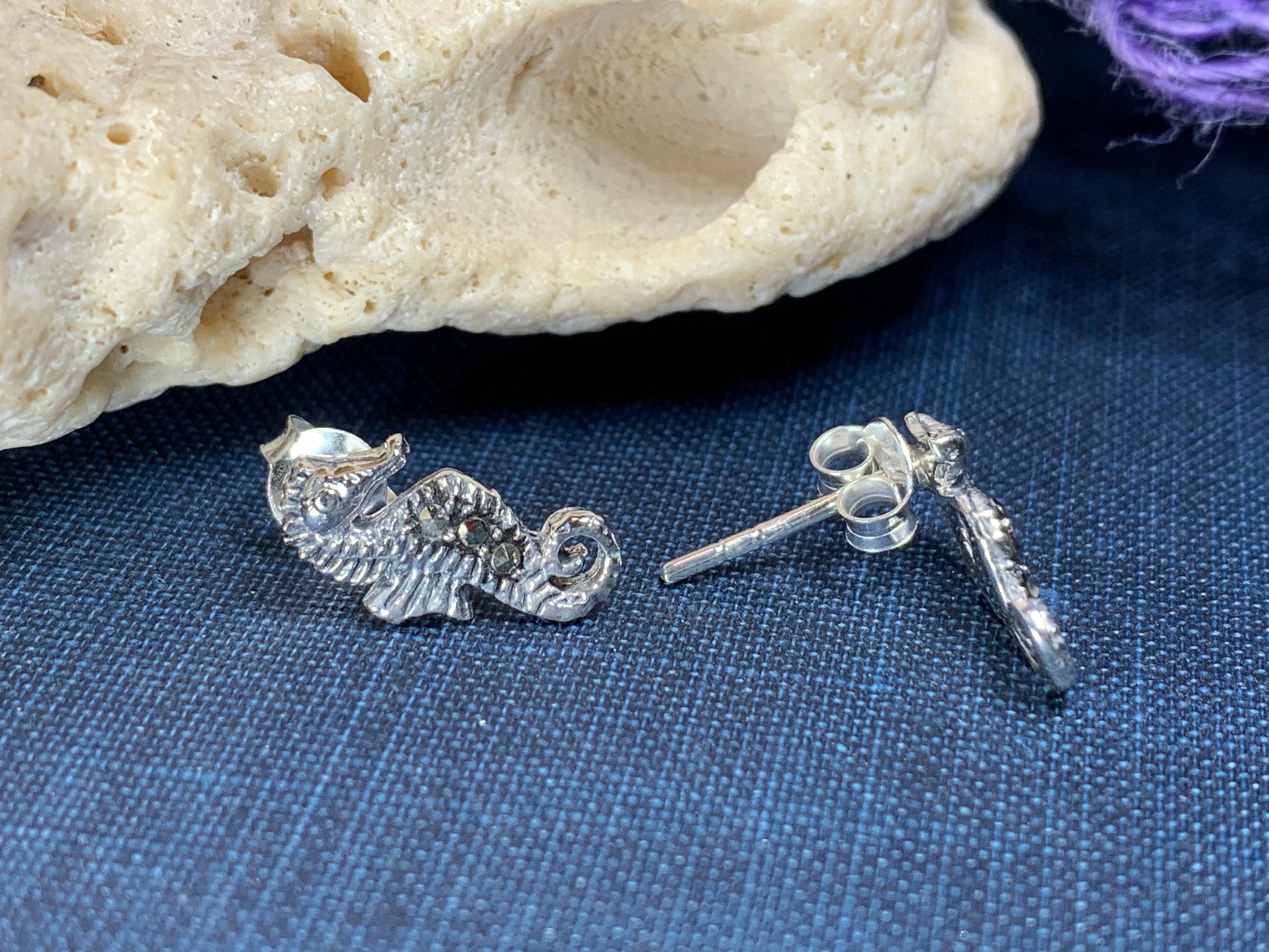 Seahorse Marcasite Earrings