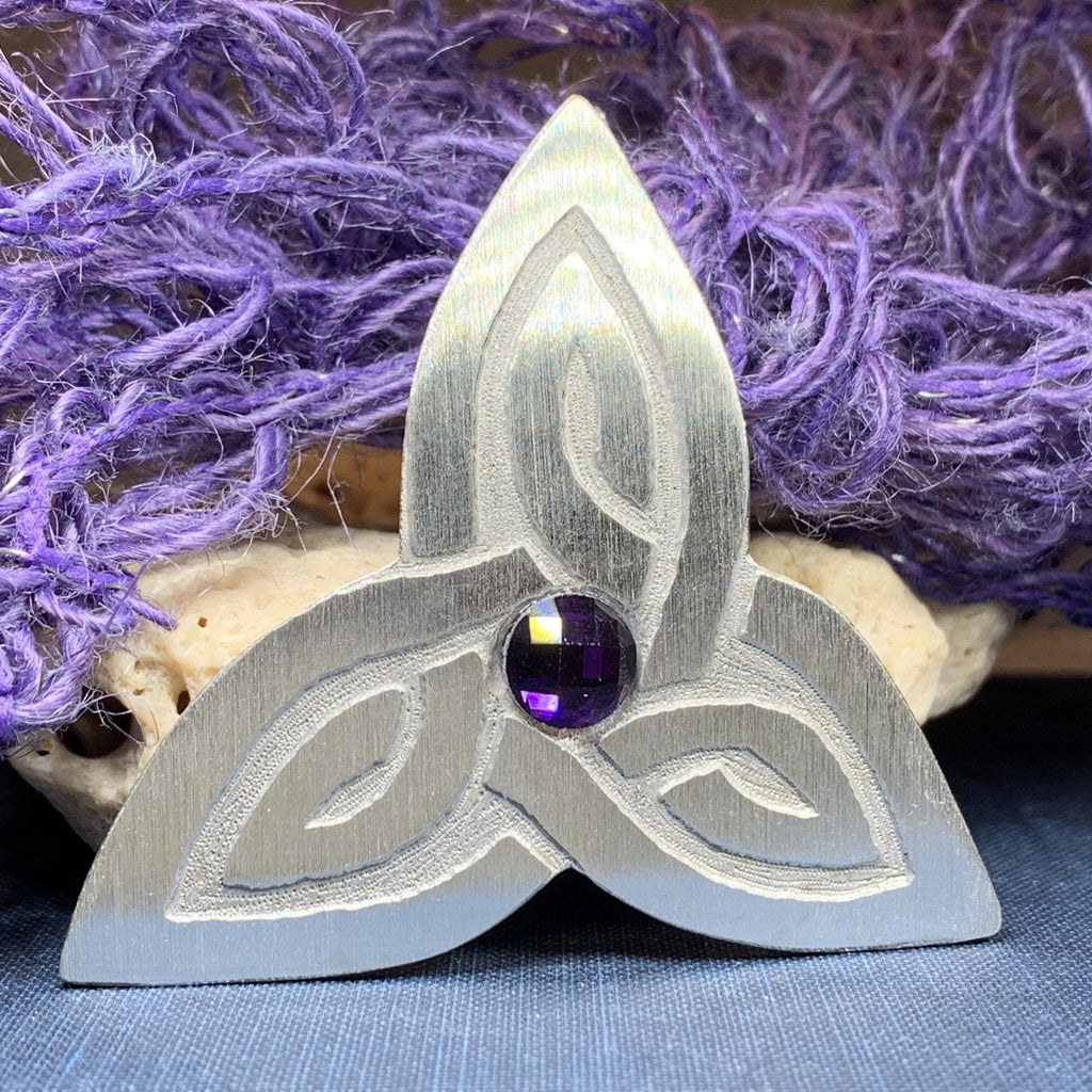 Trinity Knot Crystal Brooch