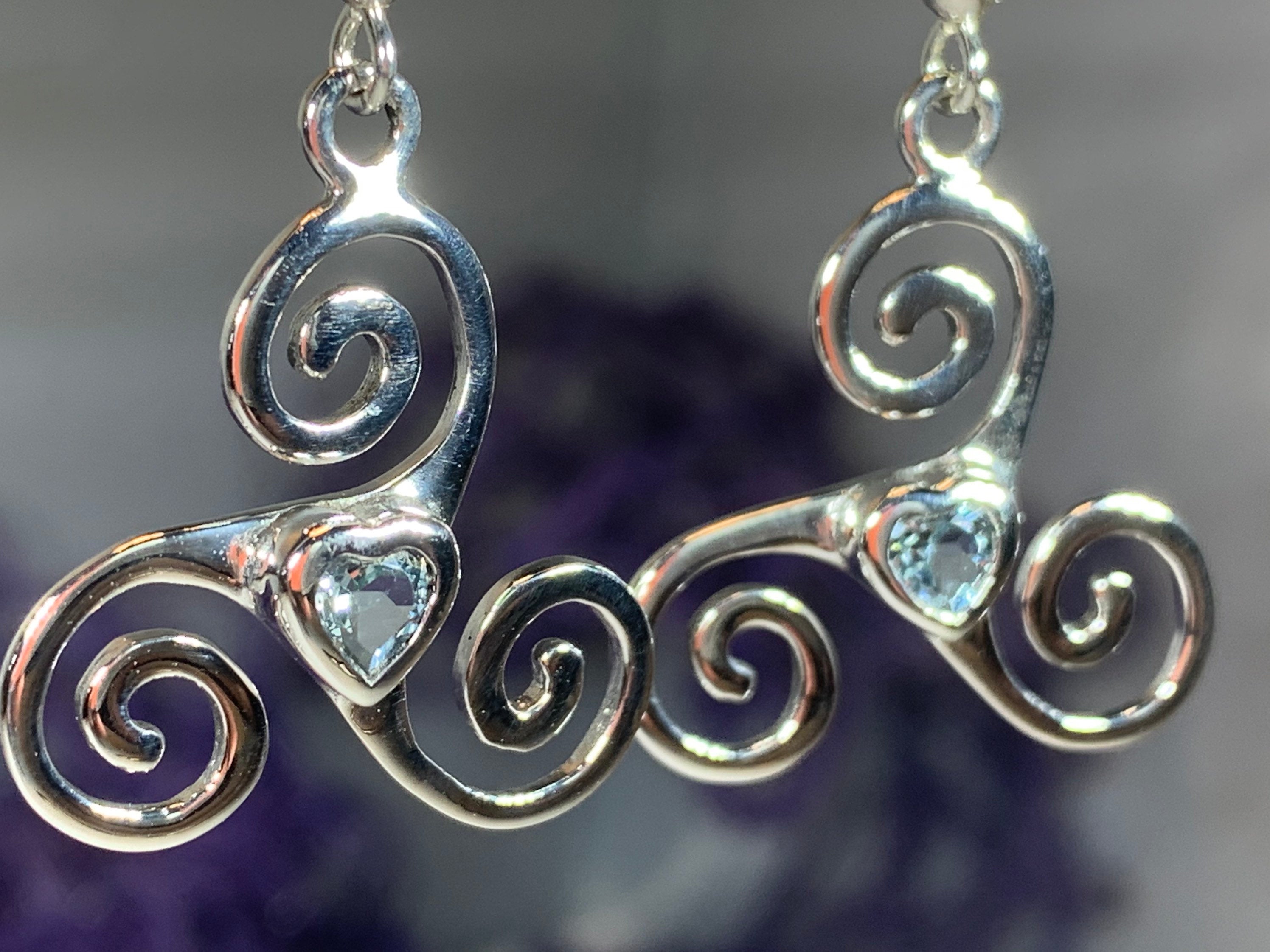 Triple Spiral Heart Earrings