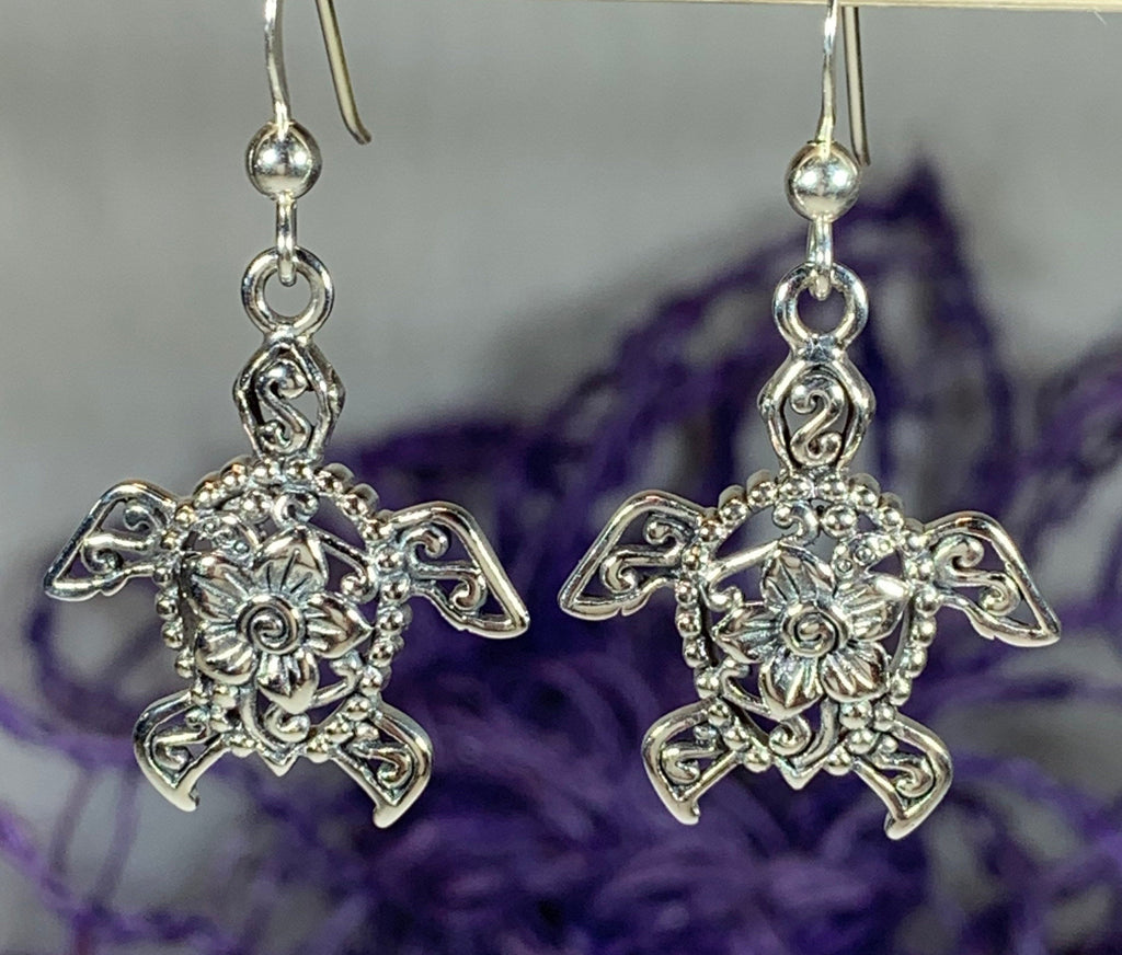 Blooming Turtle Earrings