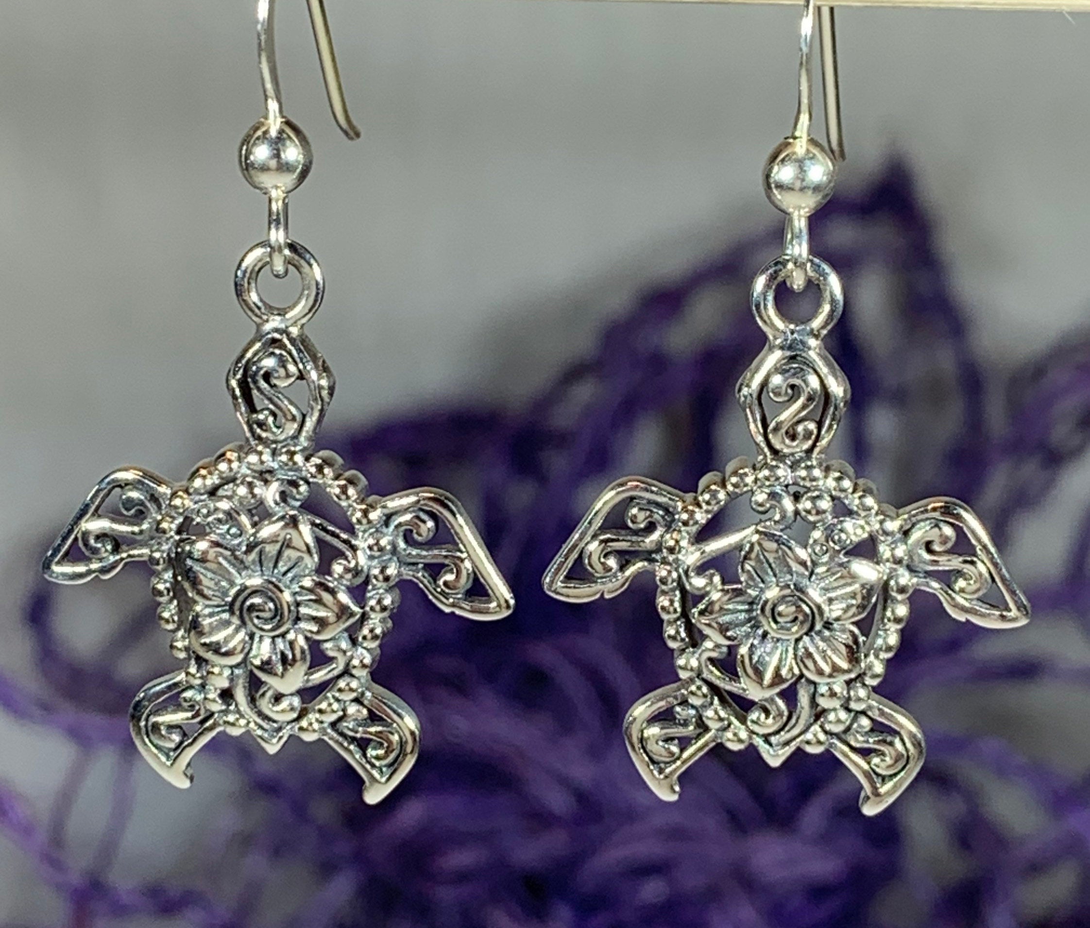 Blooming Turtle Earrings