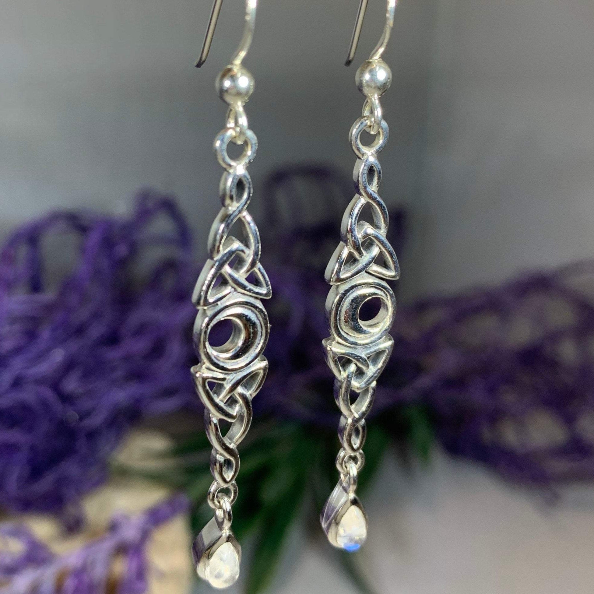 Galette Celtic Moon Earrings