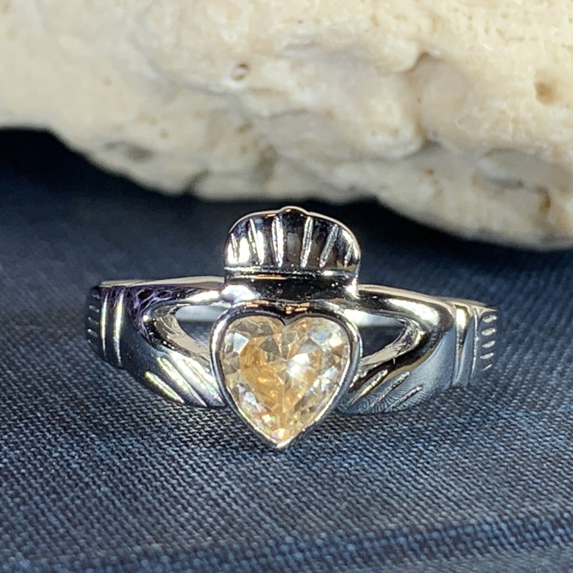 Champagne Diamond Claddagh Ring