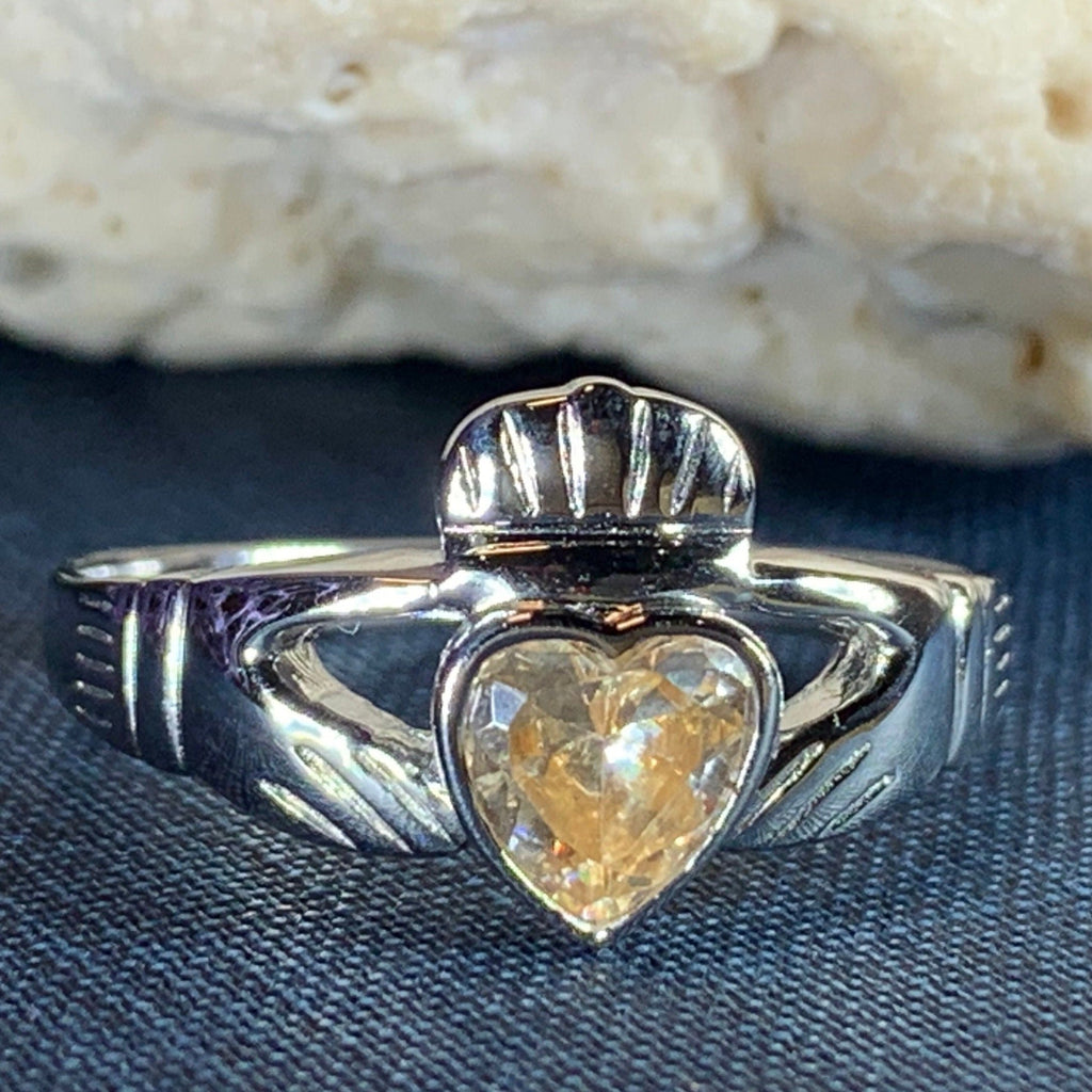 Champagne Diamond Claddagh Ring