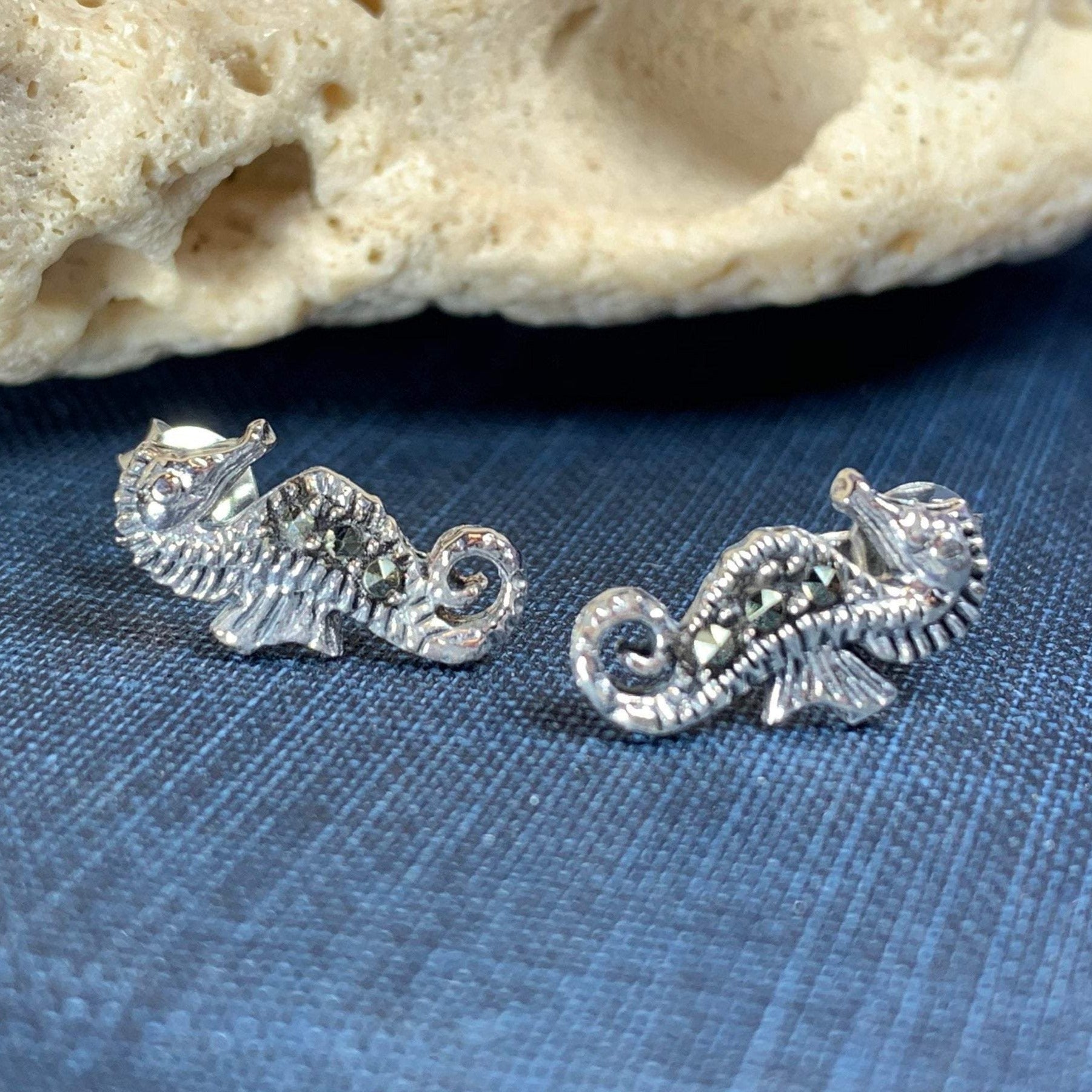 Seahorse Marcasite Earrings