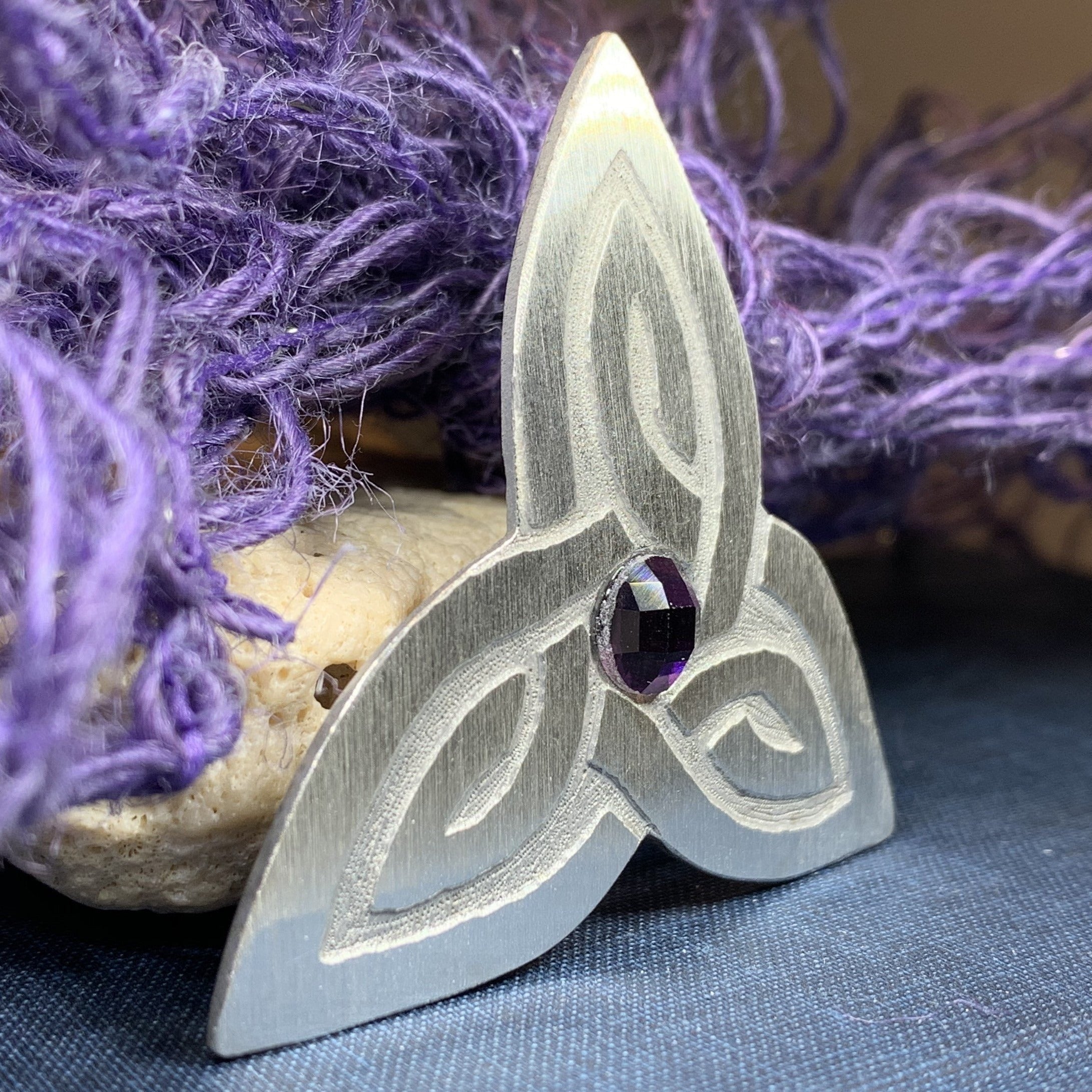 Trinity Knot Crystal Brooch