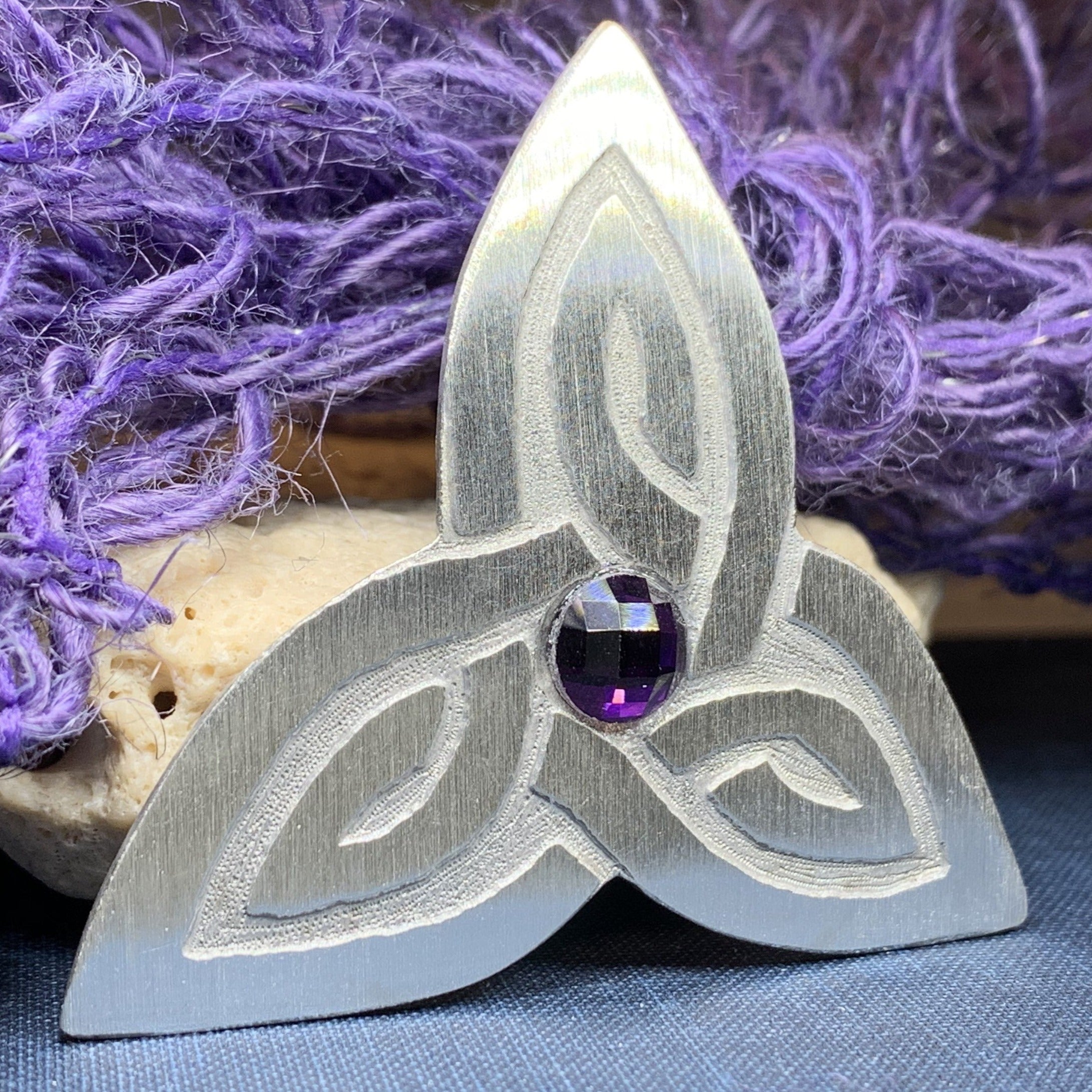Trinity Knot Crystal Brooch