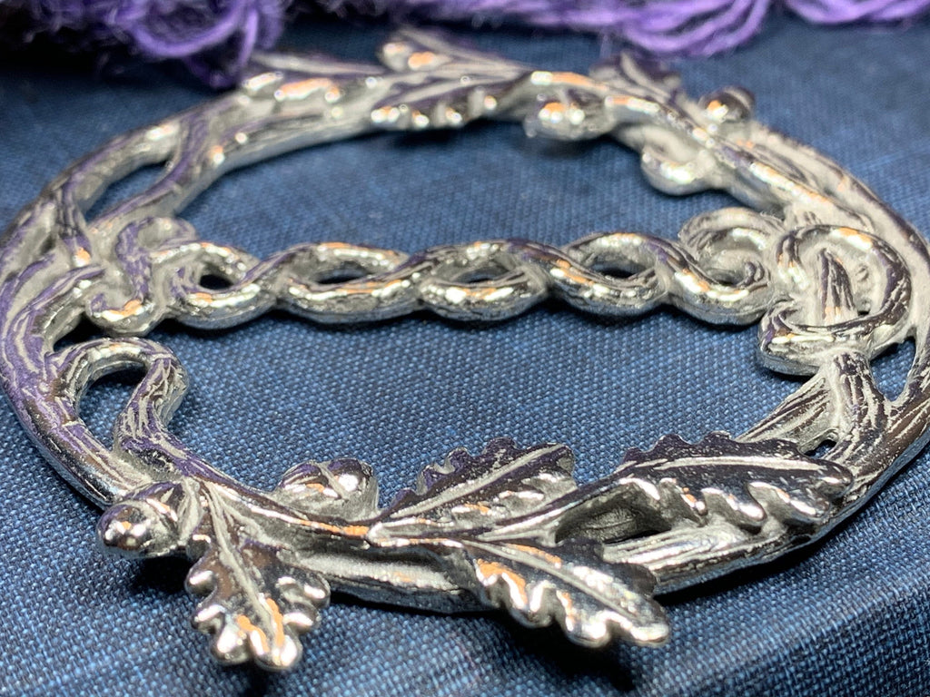 Pewter Oak Leaf & Acorn Scarf Ring