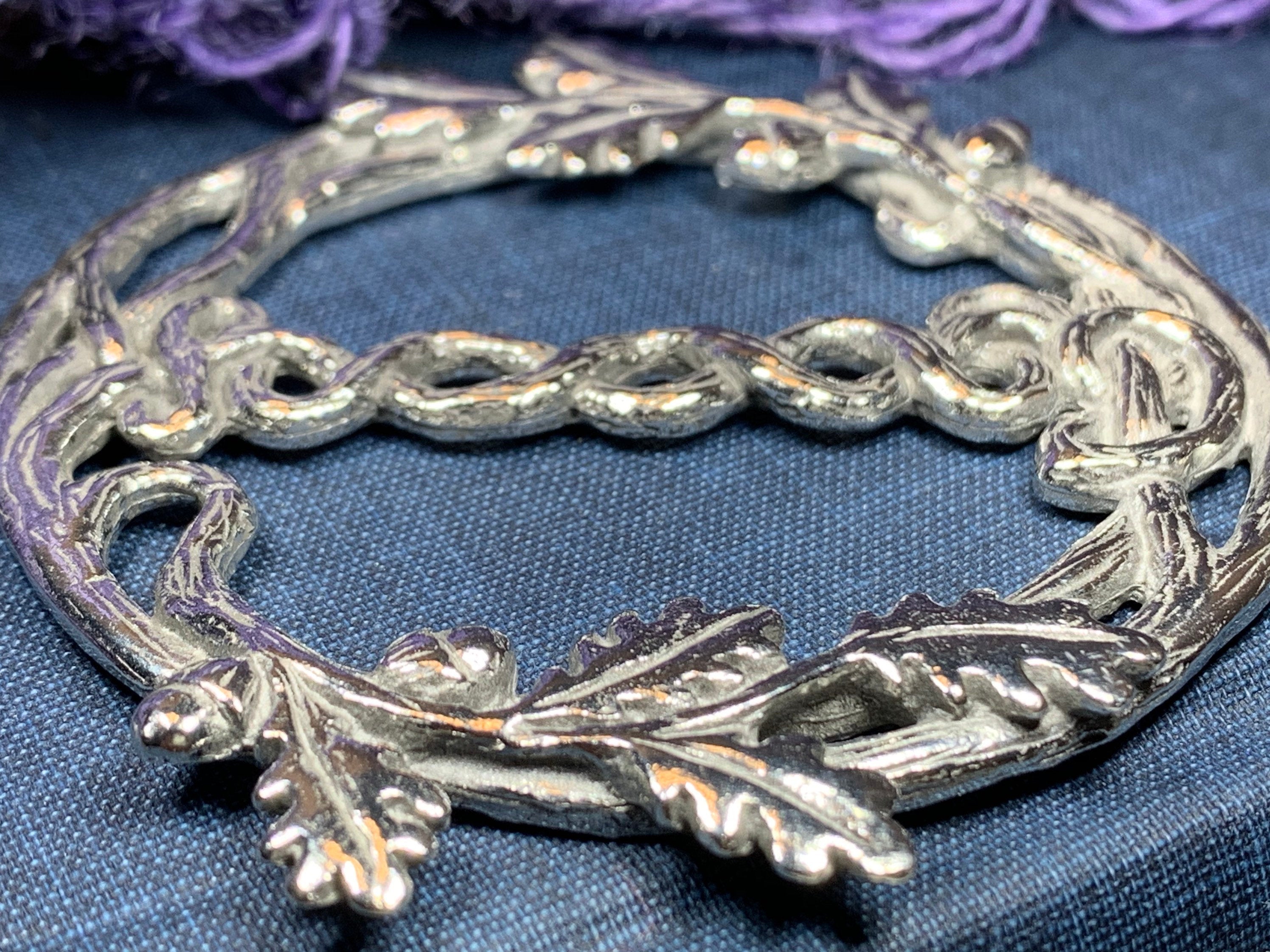 Pewter Oak Leaf & Acorn Scarf Ring