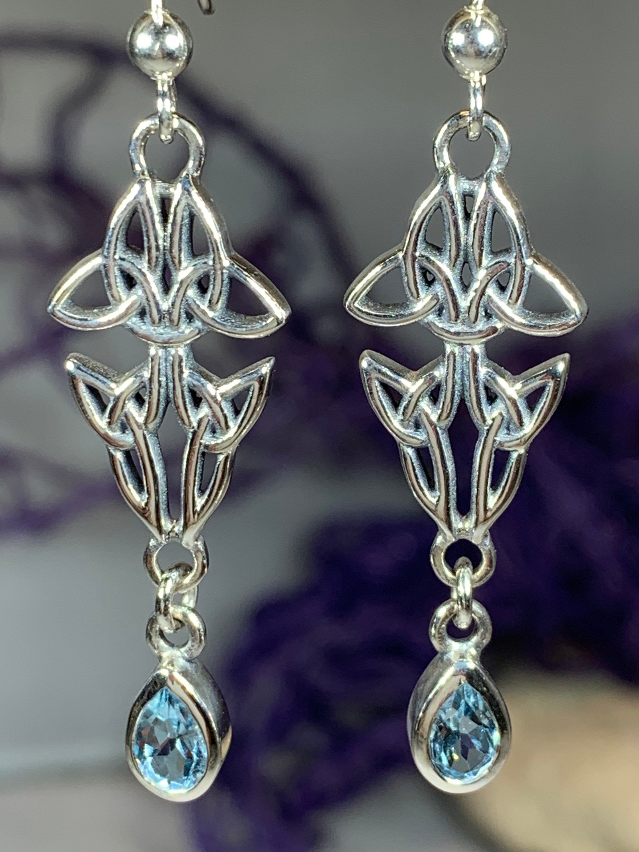 Artisan Long Trinity Knot Earrings