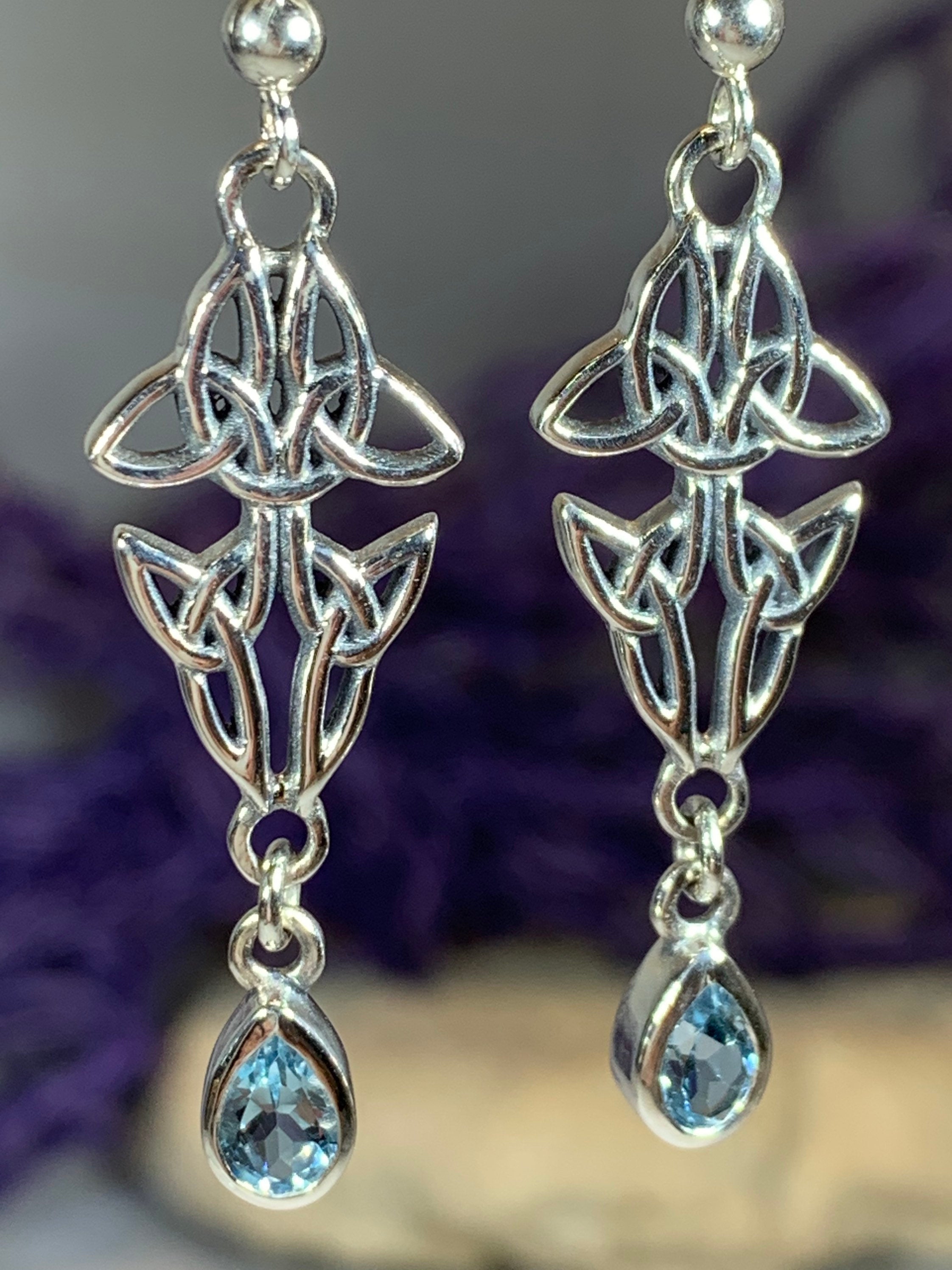 Artisan Long Trinity Knot Earrings