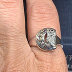 Celtic Owl Moon Ring