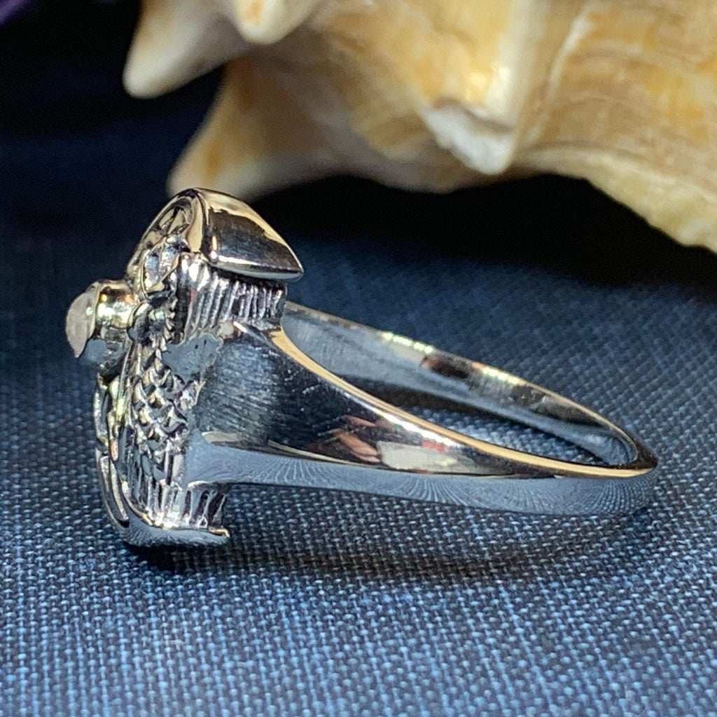 Celtic Owl Moon Ring