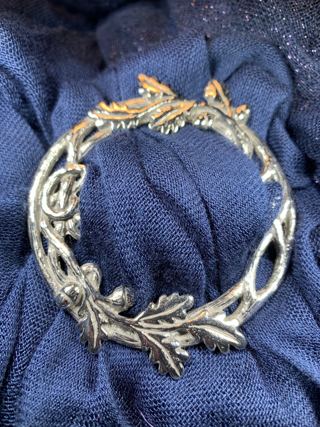 Pewter Oak Leaf & Acorn Scarf Ring