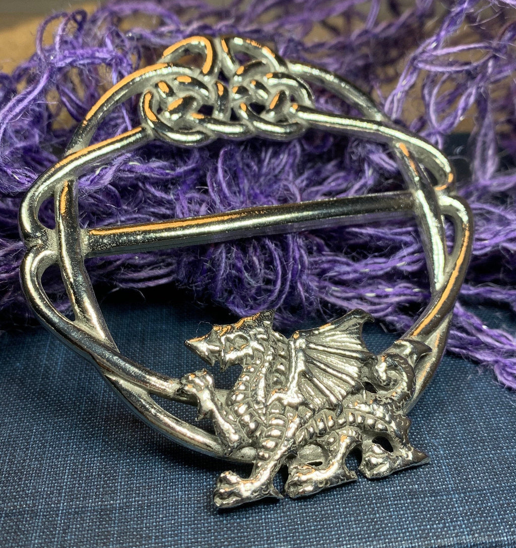 Pewter Welsh Dragon Scarf Ring