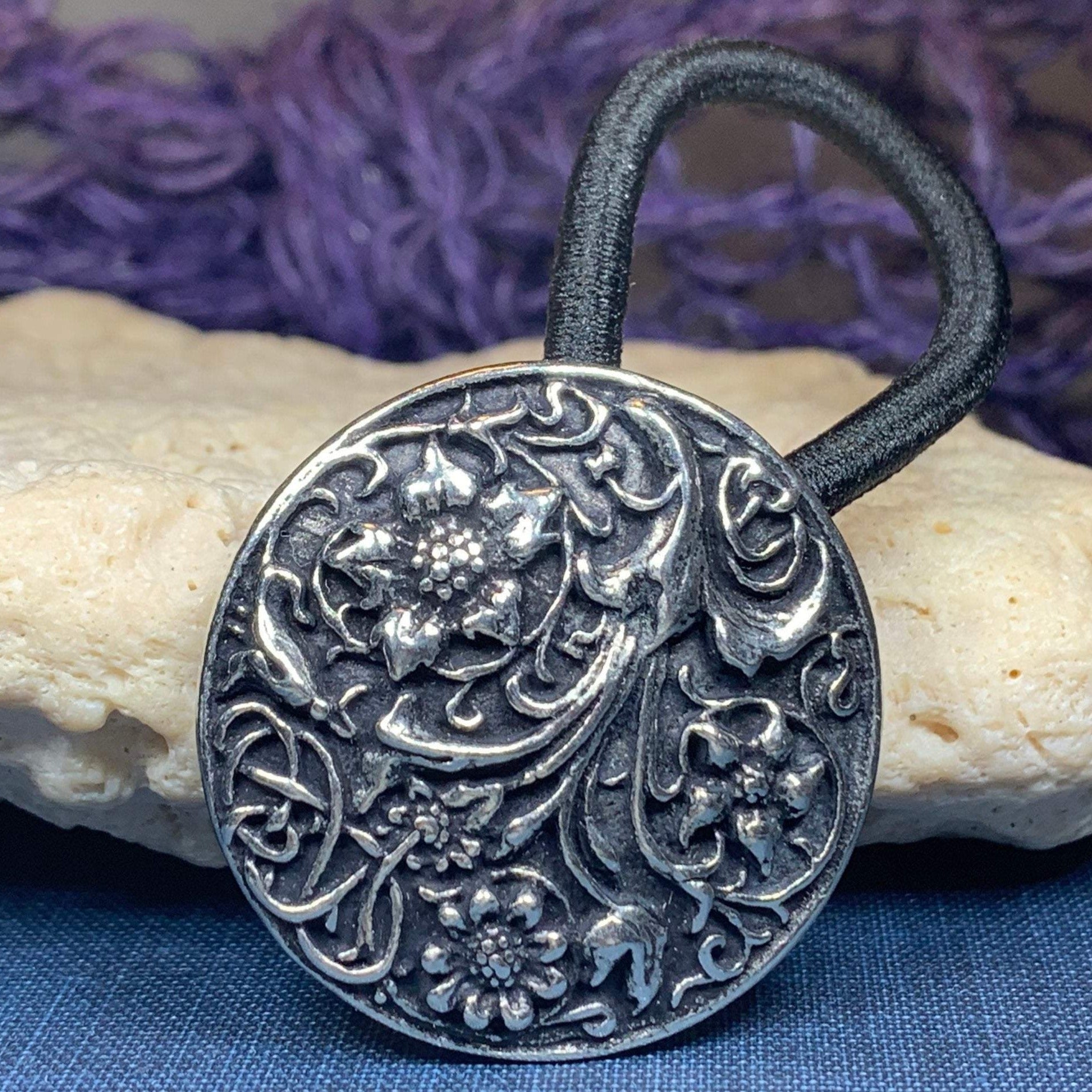 Celtic Flowers Ponytail Holder