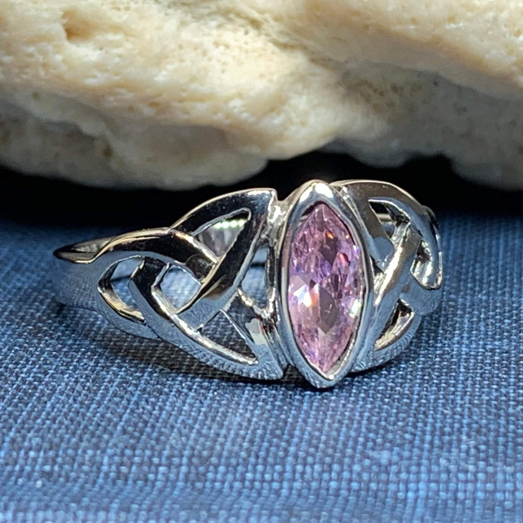 Pink Trinity Knot Ring