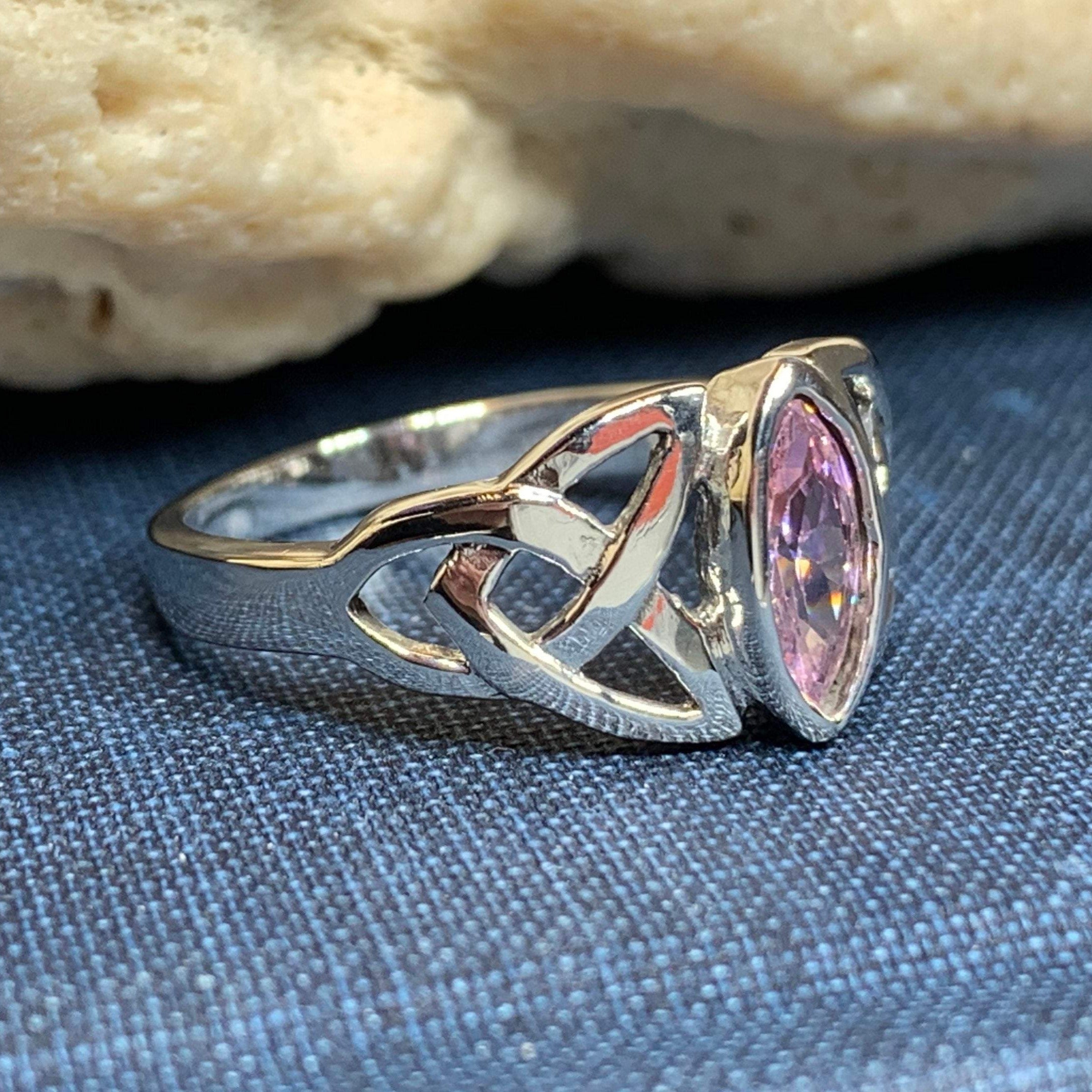 Pink Trinity Knot Ring