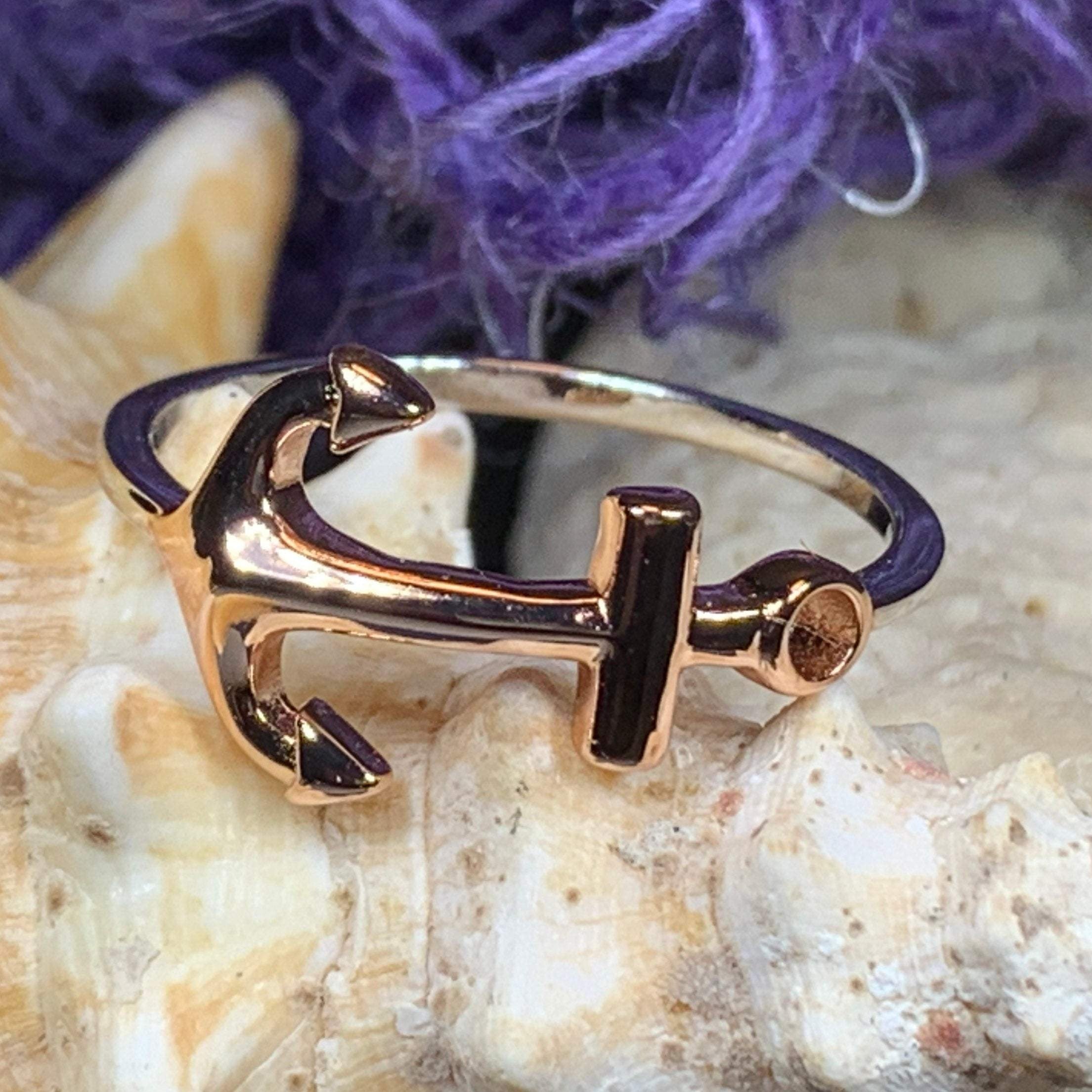 Rose Gold Hope Anchor Ring