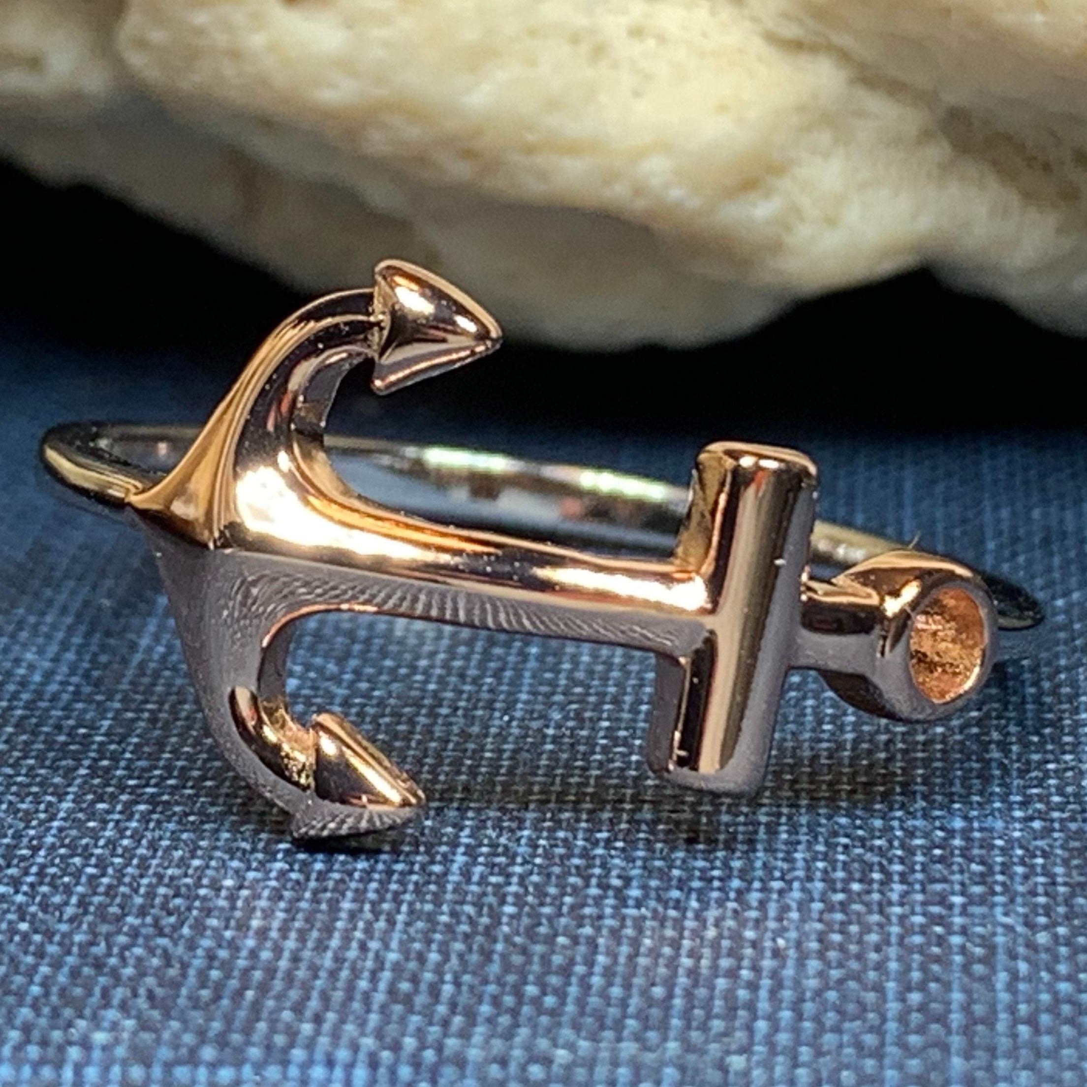 Rose Gold Hope Anchor Ring