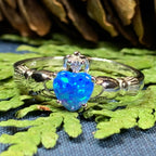 Erline Claddagh Blue Opal Ring