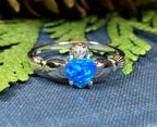 Erline Claddagh Blue Opal Ring