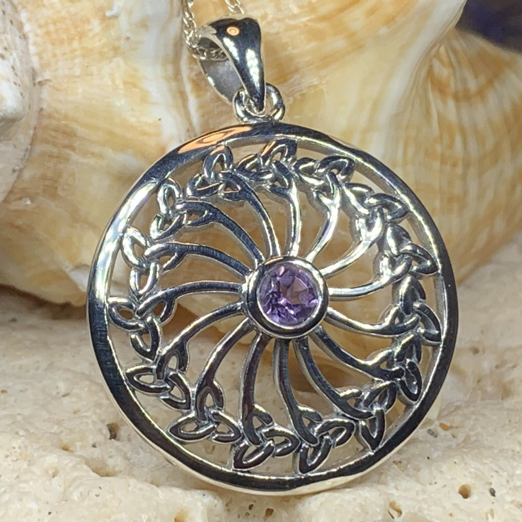 Wheel of Life Trinity Knot Necklace