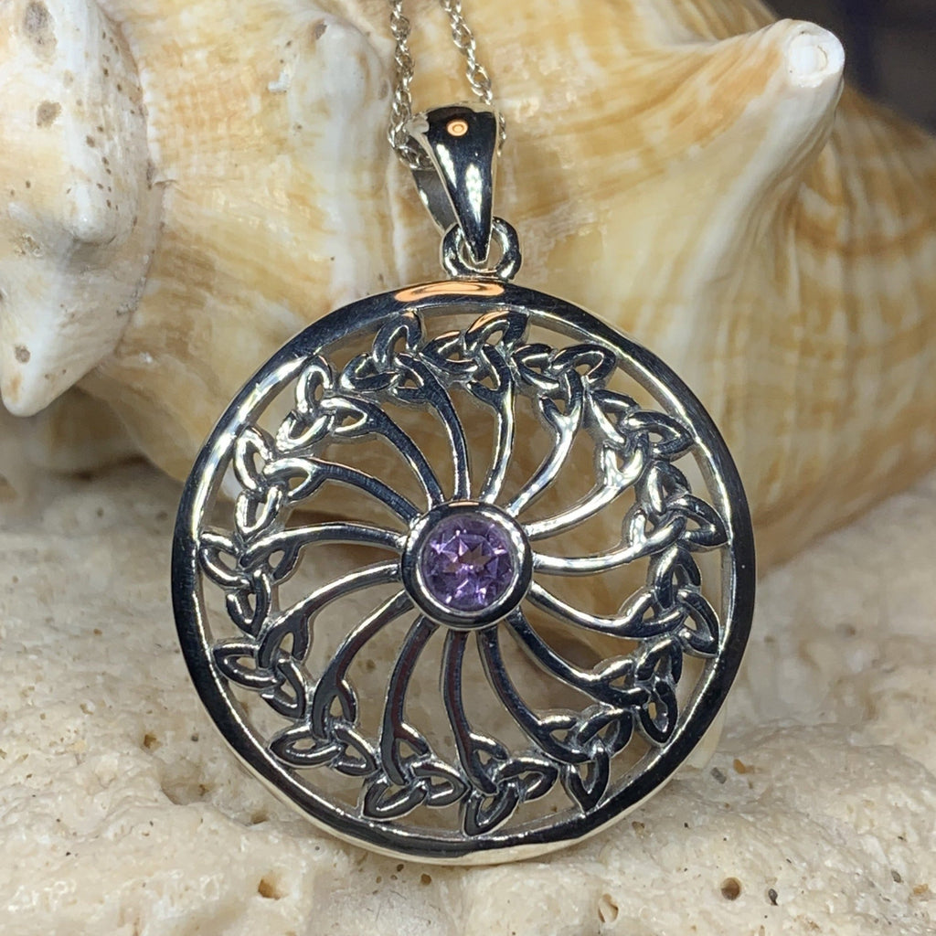 Wheel of Life Trinity Knot Necklace