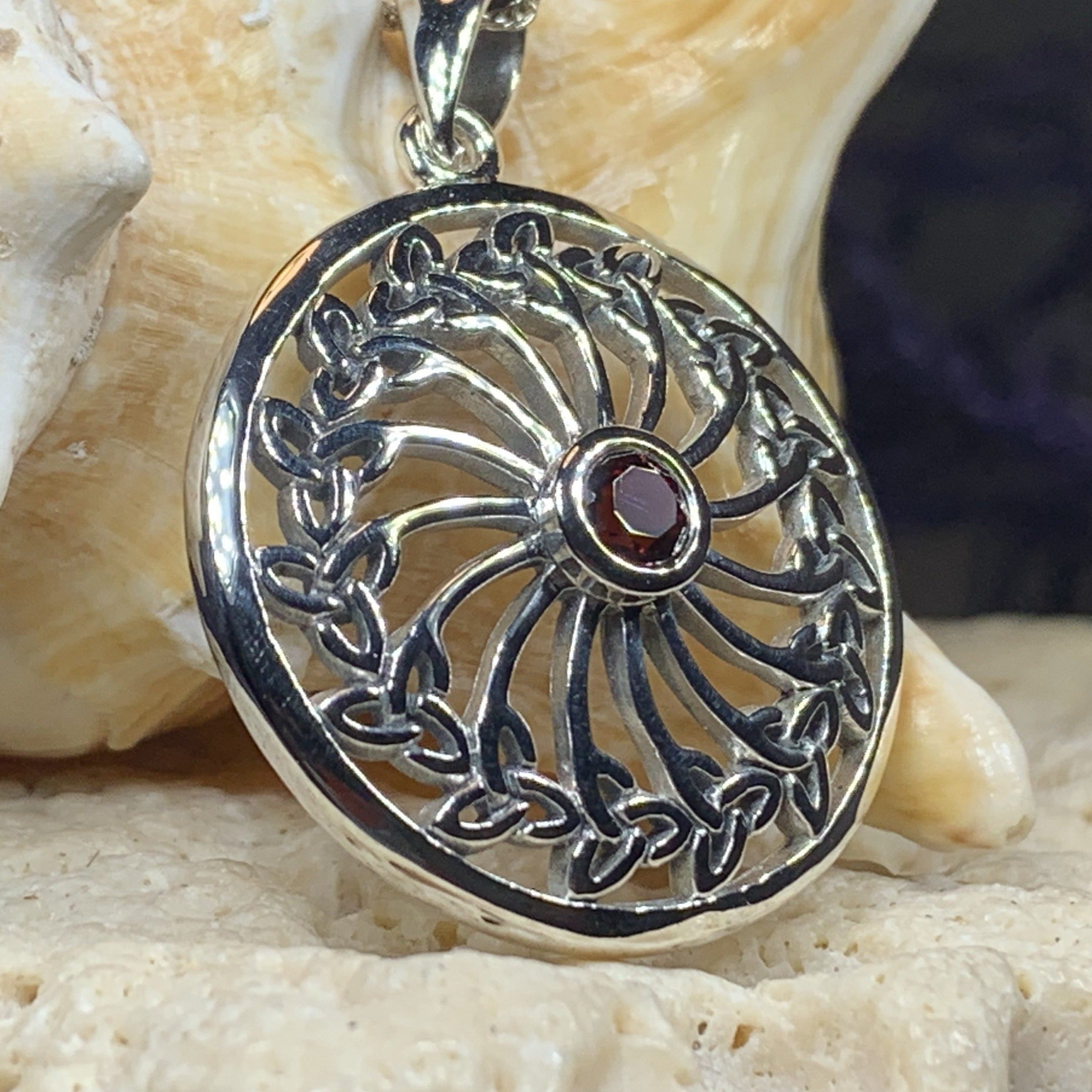 Wheel of Life Trinity Knot Necklace