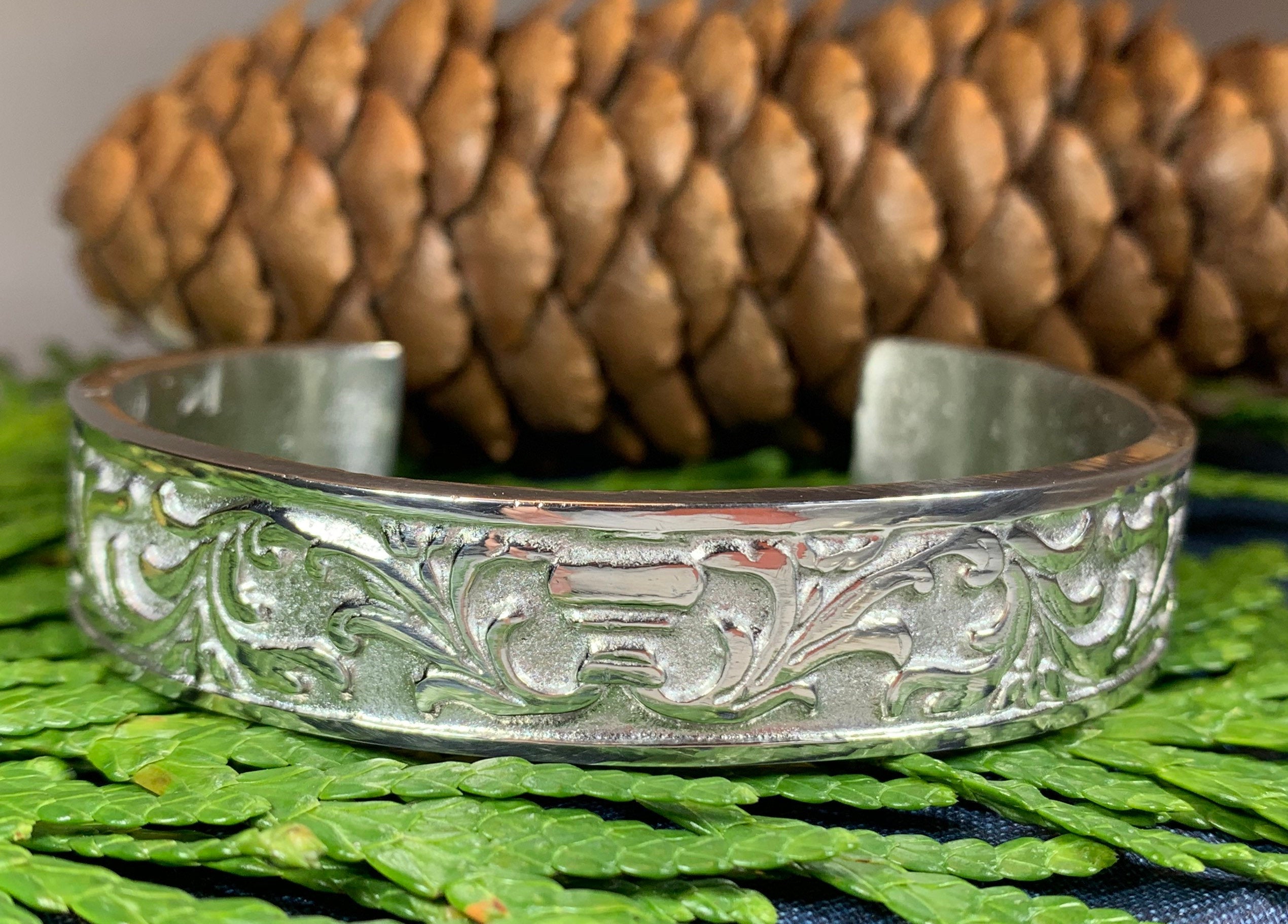 Baroque Pewter Bracelet