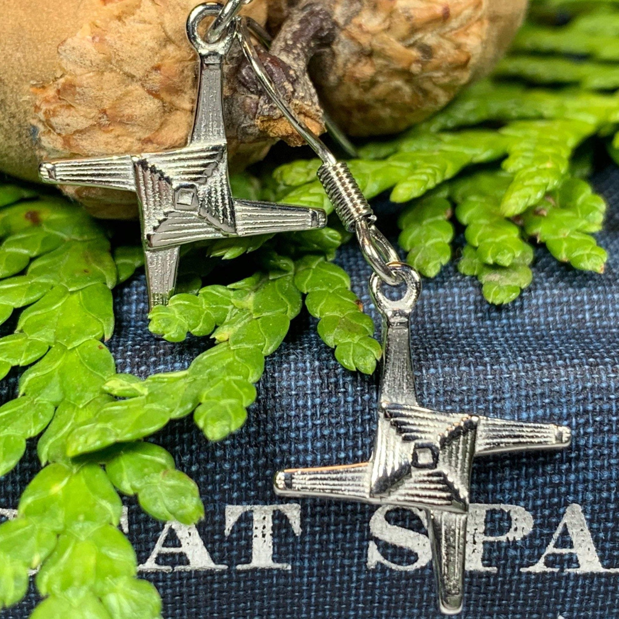 Pewter Saint Brigid's Cross Earrings