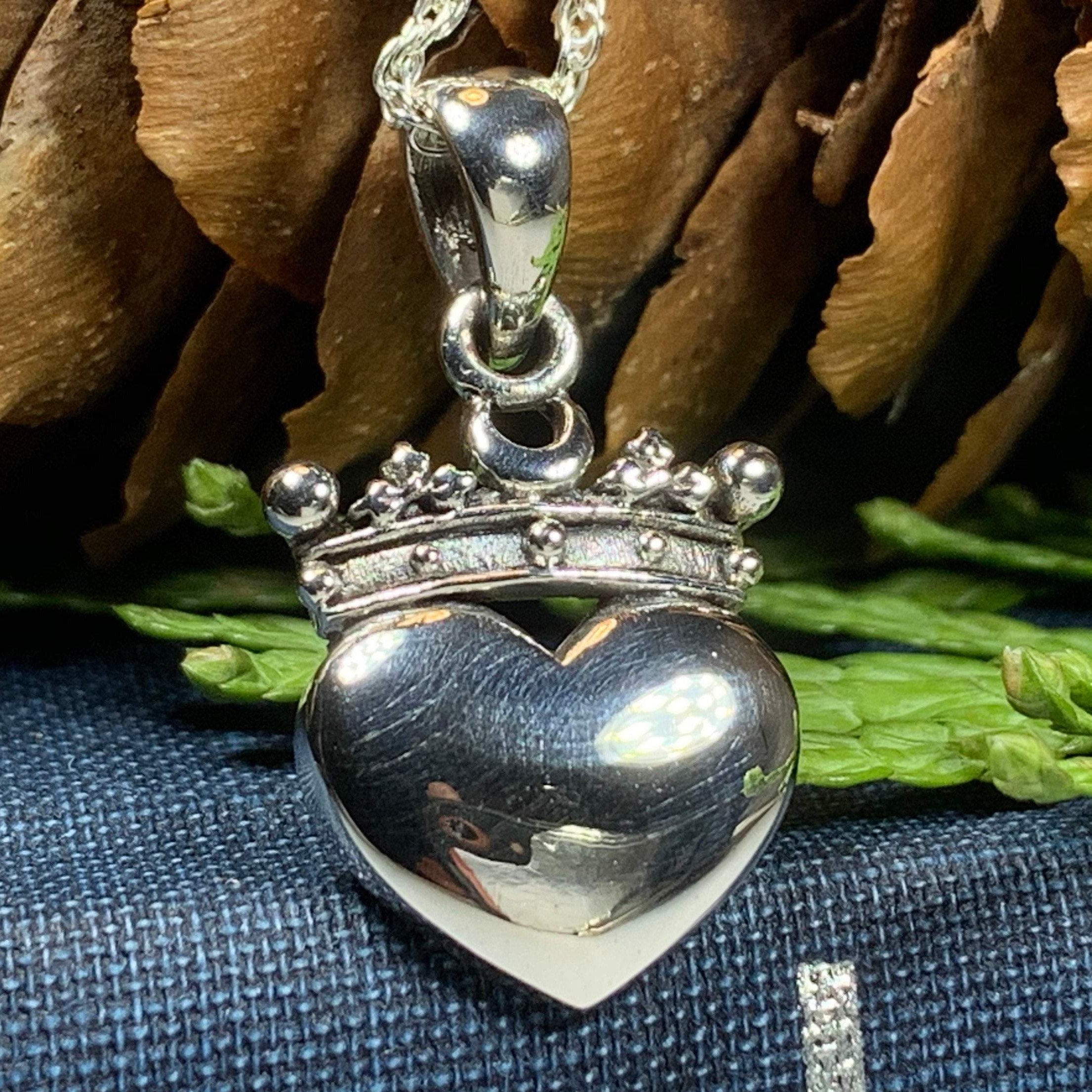 Crescent Moon Claddagh Necklace
