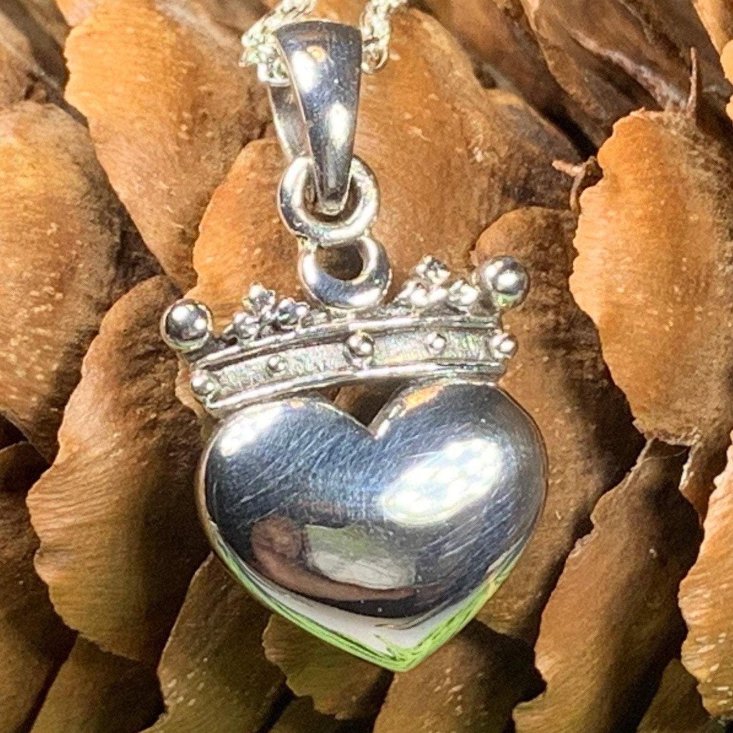 Crescent Moon Claddagh Necklace