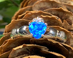 Erline Claddagh Blue Opal Ring