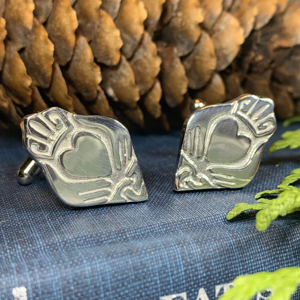 Modern Claddagh Cuff Links