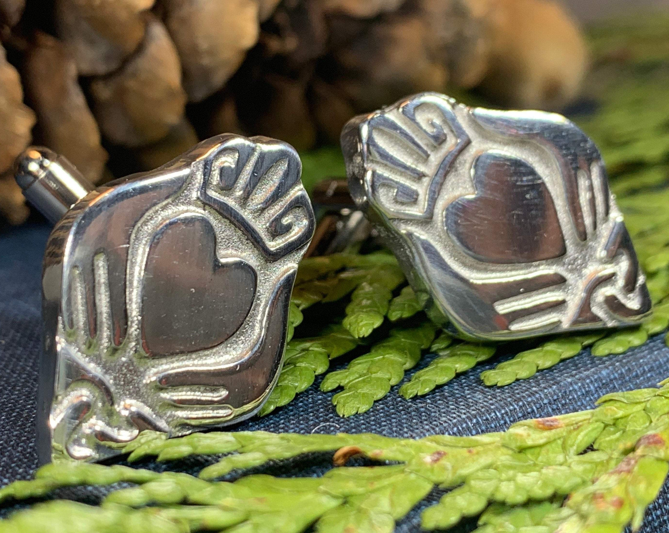 Modern Claddagh Cuff Links