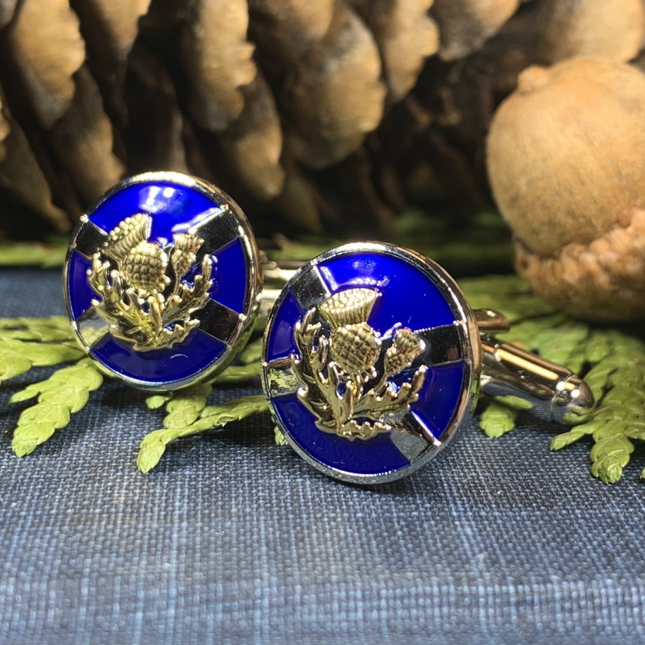 Saltire Thistle Cuff Links